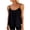 Black, variant on Women's Chiffon Cami Top Spaghetti Strap Pleated Ruffle Hem Sleeveless Shirts Summer Loose Peplum Tops