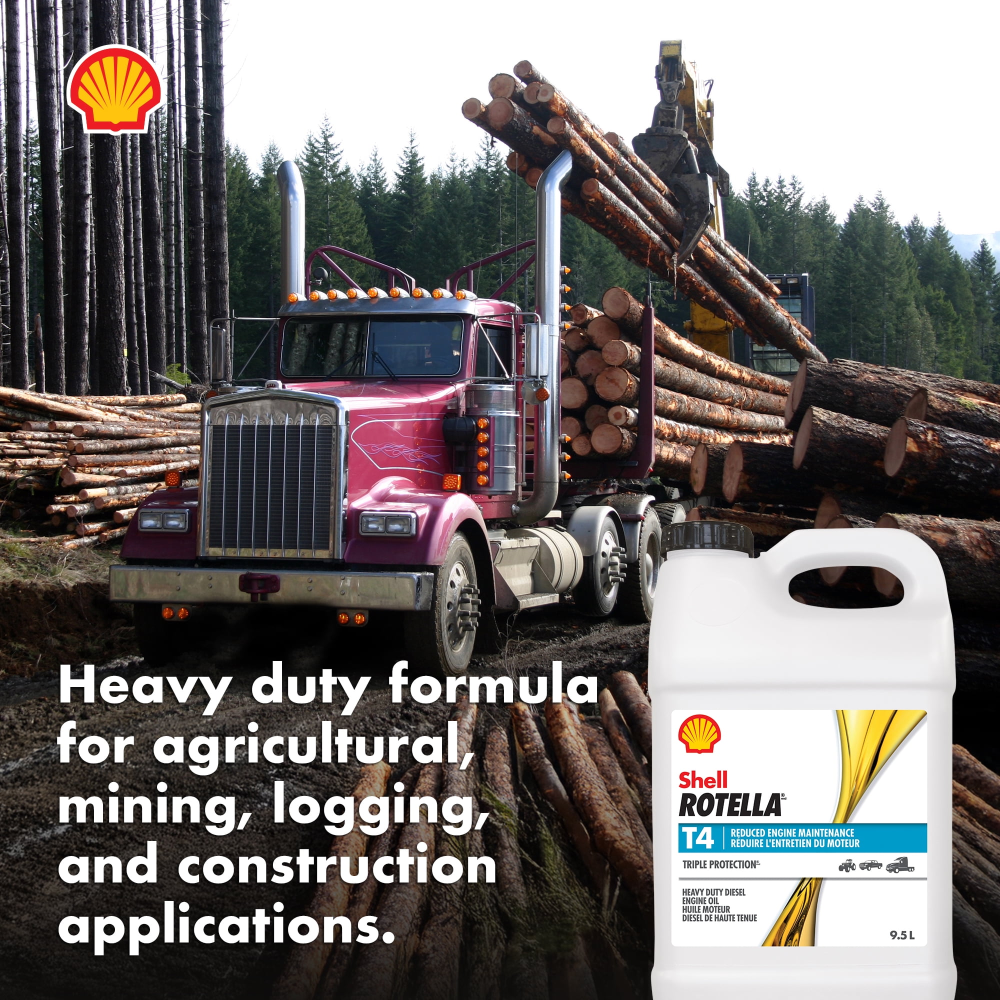Shell Rotella T4 15W40 pour moteur diesels 9.5L Rotella T4 15W40 9,5L