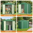 thumbnail image 4 of Storage Shed, Lofka 8x6 FT All-Weather Metal Shed with Lockable Doors, Waterproof & Rust-Resistant for Outdoors, Green, 4 of 8