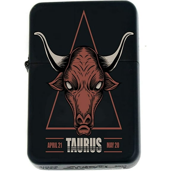 Birthday Zodiac Signs, Horoscope Symbols, Astrology Icons Collection Gifts Infinity Black Matt Windproof Lighters! (Taurus 2)