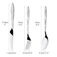 thumbnail image 1 of Juego de cubiertos de 4 piezas de acero inoxidable para cortador, tenedor, cuchara, superficie tallada, juego de vajilla portátil, ligero y duradero, 1 of 10