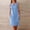 *Blue, variant on ClodeEU Women's Round Neck Half Button Sleeveless Mini Dress with Pocket,Solid Casual Summer Dress Black,Women's Plus L