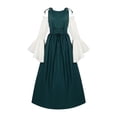 thumbnail image 4 of Ozmmyan Ladies Medieval Court Retro Long Sleeved Shirt With A Straight Collar And Sleeves Waist Cinching Long Skirt Womens Tops Womens Plus Size Tops, 4 of 4