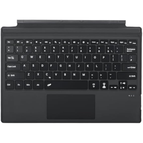 Surface Pro 7 /7/6/5/4/3 (12.3") Type Cover, Ultra-Slim Bluetooth Keyboard, Multi-Touchpad & 7-Color Backlit,Black