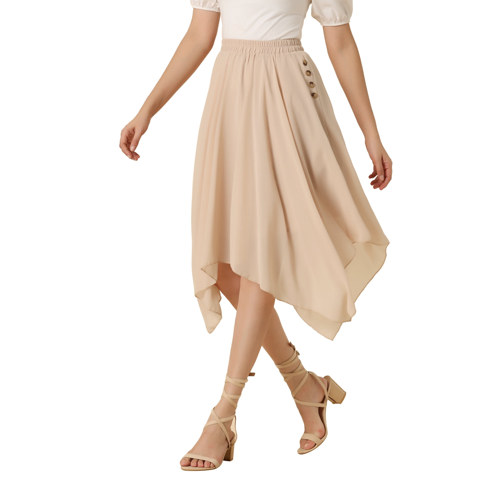 High waist chiffon midi skirt hotsell