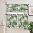 thumbnail image 6 of Dark Green Curtain Valances Set Modern Abstract Gradient Green Geometric Texture Kitchen Curtains 24&nbsp;inch Length Rod Pocket Valance and Tiers 3 Piece Set Small Bedroom Bathroom Laundry Decor, 6 of 9