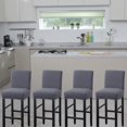 thumbnail image 2 of Yumcute Bar Stool Covers,4 Pack Stretch Bar Stool Covers with Backs Jacquard Bar Stool Chair Covers with Elastic Bands Dark Gray, 2 of 13