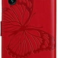 thumbnail image 3 of Dteck Galaxy A13 5G Case, Samsung A13 5G Wallet Case PU Leather Elegant Embossed Magnetic Cover with Flip Kickstand Card Holder Cover for Samsung Galaxy A13 5G Big Butterfly, Red, 3 of 4