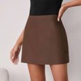 thumbnail image 6 of Kilaqueen Skirts for Women Double-Slit Zippered Solid Color Skirt with Built in Shorts Casual Office Work Business Skirts, 6 of 9