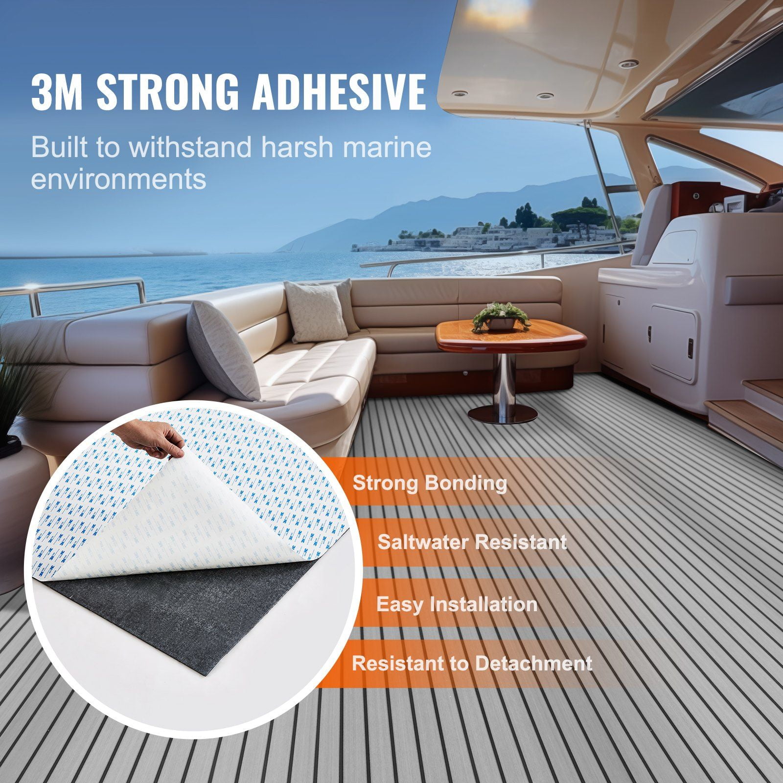 EVA Foam Boat Decking 94.5 x 35.4 Inch Non Slip Self Adhesive Marine Carpet for Boats Yacht Pontoon Kayak Flooring 23.2 sq ft