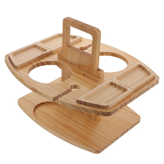 LABSERRON 1Pcs Storage Rack Khaki Wood Rectangular With Portable Function For Home Use