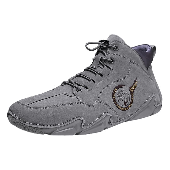 NOKIO Men's Ankle Bπππ‘π Lightweight Chukka Booties Non-Sπ
ip High Top Sneakers Fashion Outdoor Walking Shoes with Elastic LaπΌe Up for Hiking, Work, Driving, Spring And Autumn Wear