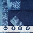 thumbnail image 3 of Superior Wisteria Floral Cotton 3 Piece Assorted Towel Set, Navy Blue, 3 of 8
