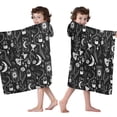 thumbnail image 4 of Black Gothic Moon Card Moth Pattern Hooded Bath Towel，50"x30" for Ages 3 To 12 Kids, Quick Dry Lightweight Soft Microfiber Hood Beach Towel Cover Up for Kids, 4 of 7