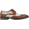 thumbnail image 2 of Men's Stacy Adams Harrison Spectator Shoe Cognac Multi Buffalo Leather/Linen 14 M, 2 of 6