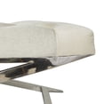 thumbnail image 5 of DecMode Leather Upholstered Tufted Bench with Silver Diagonal Base, Gray, 5 of 11