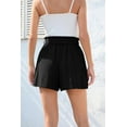 thumbnail image 4 of Women Casual Shorts Bowknot Tie Waist Summer Shorts with Pockets Black XXL, 4 of 7