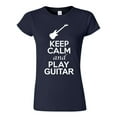 thumbnail image 1 of Junior Keep Calm And Play Guitar Music Lover Musician DT T-Shirt Tee, 1 of 2
