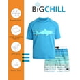 thumbnail image 2 of Big Chill Boys' Rash Guard Set - 2 Pack UPF 50+ Short Sleeve Swim Shirt and Bathing Suit Swimsuit Set (5-14), 2 of 7