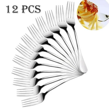 Dammyty Dinner Fork Set 12 Pieces,Stainless Steel Silverware Table Fork Set,Sala Forks Set with Round Handle.Mirror Finish & Dishwasher Safe