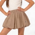 thumbnail image 4 of NAISIBABY Girls Bubble Skort, with Liner Elastic Waist Cute Soft Summer Kids Casual Skirt Khaki 8T, 4 of 9