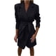 thumbnail image 1 of Moda para mujer Casual con cordones en la cintura suelta color caramelo manga larga color sólido traje cuello vestido abrigo Pompotops qwe21866, 1 of 9