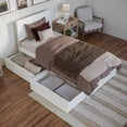 thumbnail image 4 of Canyon Lit Plateforme Simple TG en Bois avec Rangement et Pied de Lit Assorti, Blanc, 4 of 29