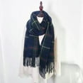 thumbnail image 4 of Prolriy Scarf for Women Wool Feel Scarf Warm Soft Lightweight Scottish Scotland Check Tartan Plaid for Men Women Kids Womens Scarves Green, 4 of 6