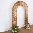 thumbnail image 2 of BalsaCircle 8 feet Gold Payette Sequin Double Sided Open Arch Fitted Backdrop Stand Cover Party Events Decorations, 2 of 8
