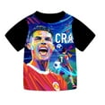 thumbnail image 2 of Cristiano Ronaldo Boys' Pajama Set, Movie and TV Fan Game Cartoon Round Neck Short sleeved T-shirt Shorts Home Clothing Casual Clothing Set, Suitable for Children Aged 5-12, 2 of 4