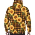 thumbnail image 7 of Sikiie Yellow Black Plaid Sunflower Men's Hoodie, Essentials Hoodie, Sweatshirt, Pullover Hooded Sweatshirt for Men-Small, 7 of 7