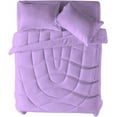 thumbnail image 3 of 3 Piece Luxury U Shape Pattern Comforter By D.N.G. BEDDINGS Set Premium Super Soft, 1000 Thread Count 100% Egyptian Cotton Oversized Super King Size Lilac Color, 3 of 9