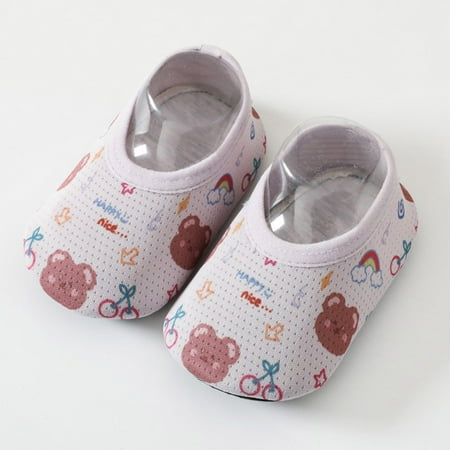 

NEGJ Toddler Baby Boys Girls Non Slip Summer Print Breathable First Walkers Prewalker Floor Soft Socks Shoes 0-18M