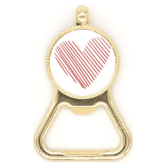 Heart Red Sketch Valentine's Day Beer Bottle Cap Opener Stainless Steel Key Chain