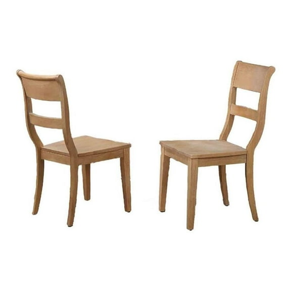 Wood Side Chairs in Hampton Beech Brown (Set of 2)