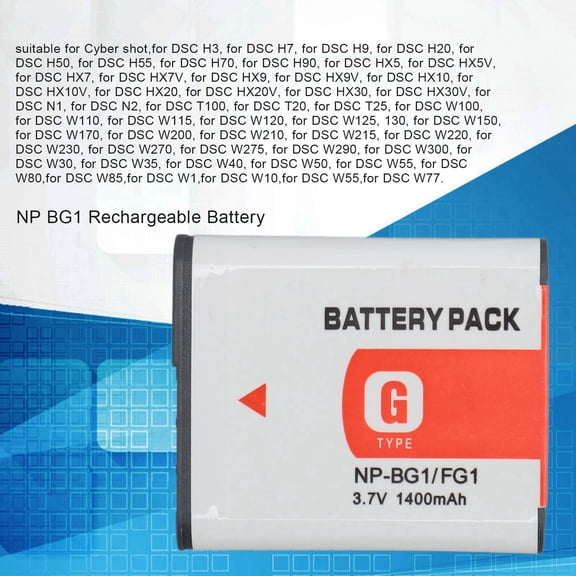 1400mAh NP BG1 Camera Battery, Slim, Lightweight, Tested Replacement For DSC Series Cameras