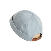 SnugZero - Brimless Adjustable Docker Hat Beanie | Retro Cotton No Visor Cap Men and Women, Light Blue