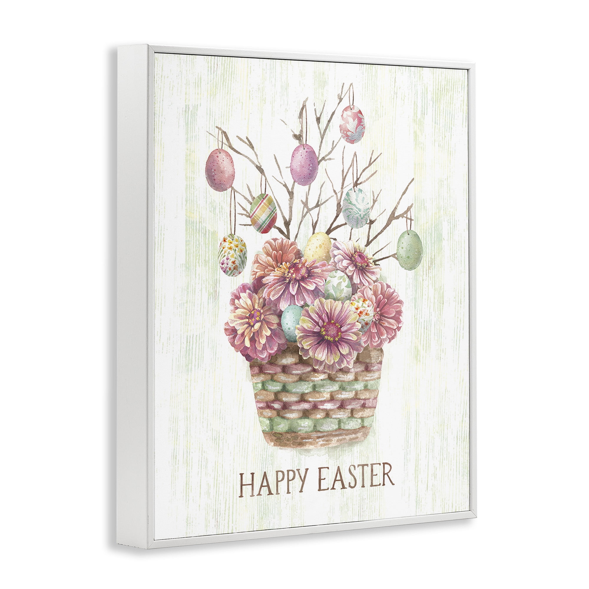 Happy Easter Bouquet White Framed Giclee Art, 11 x 14, By Courtney Morgenstern