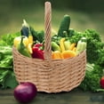 thumbnail image 4 of EeaseMX 1 unid al aire libre contenedor de flores picnic fruta titular tejido cesta amarillo, 4 of 8