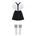 thumbnail image 2 of TSSOE Kids Girls School Uniform Bowknot Cute Skirts Japanese Style Sweet Layered Ruffle Suspender ype B Black 130, 2 of 7