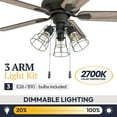 thumbnail image 6 of Prominence Home Madison County 42" Bronze Industrial Ceiling Fan with 5 Blades, 3 Arm Cage Light Kit, Remote & Reverse Airflow, 6 of 17