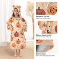 thumbnail image 3 of FORMRS Wearable Blanket Hoodie with Sleeves for Kids Cozy Flannel Sweatshirt, Colorful Halloween Pumpkin Pattern, 3 of 7