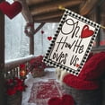 thumbnail image 3 of Valentines Day House Flag 28x40 Inch Double Sided Outside Buffalo Plaid Oh How He Loves Us for Rustic Holiday Outdoor Yard Decoration, 3 of 6