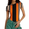 thumbnail image 6 of Women's Slim Fit Tshirts Ribbed Y2k Crop Tops Short Sleeve Crewneck Casual Summer Going Out Printed Tee Shirt (M, Multicolor), 6 of 6