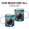 thumbnail image 3 of 3D Basketball Hole In A Glass Wall 3D Coffee Mug-3D Painted Mug,Creative Space Design Multi-Purpose Mug, Cup Gifts For Women Men 11Oz, 3 of 7