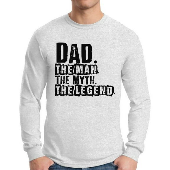 Awkward Styles Men's Dad The Man The Myth The Legend Cool Father`s Graphic Long Sleeve T-shirt Tops