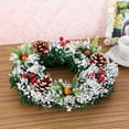 thumbnail image 5 of Pre Lit Christmas Wreath, Faux Christmas Wreath, 11.8 Inch Crestwood Spruce Wreath with White Lights, Decorated with Pine Cones and Berry Clusters, Green Plastic Indoor Outdoor Holiday Decor, 5 of 6