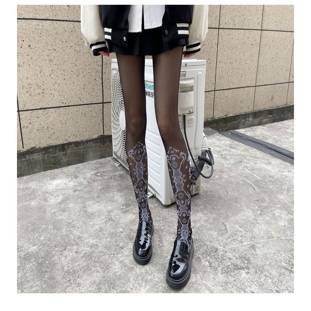 Pantalones Medias de seda negras para mujer Medias finas de primavera verano otoño Sexy adelgazantes Lazo Amor Lunares Punto Leggings Calcetines Mujer