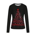 thumbnail image 5 of FDGIU 2025 Women's Funny Christmas Shirt - Long Sleeve Crew Neck Tunic Top, Cute Holiday Print for Party & Family Gathering, 5 of 6