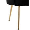 thumbnail image 4 of Angelina Black Velvet Scalloped Back Barrel Accent Chair with Metal Legs, 4 of 7